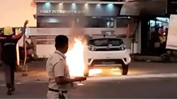 An EV SUV caught fire in Mumbai. (File pic)
